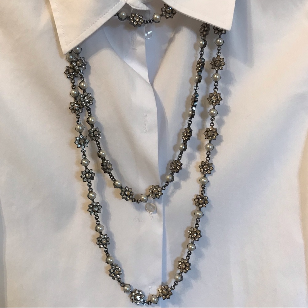 NEW Zara pearl and stones necklace